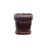 MADAM STOLTZ Květináč s podmiskou Purple Ø 13 cm, fialová barva, keramika