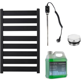 CERANO Koupelnový elektrický radiátorový set Marco - 600W - černá matná - 920x550 mm