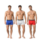 Le Coq Sportif pánské boxerky 3PAK červené šedé tmavě modré XL