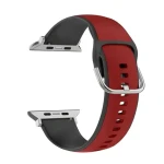 Beline Silico Leather červeno-černá / Řemínek pro Apple Watch / 42/44/45/49 mm / silikon/eko-kůže