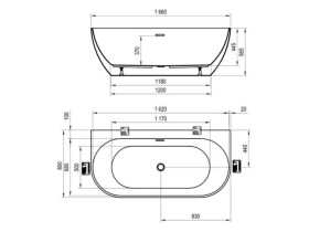RAVAK - Freedom W Volně stojící vana, 166x80 cm, bílá XC00100024