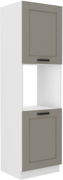 Vysoká skříňka na vestavnou troubu Luna 60 DP-210 2F Barva korpusu: Bílá, Barva dvířek: Clay Grey