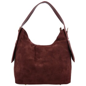 Módní dámská kožená kabelka na rameno Beatrix, vínová
