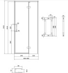 CERSANIT - Sprchové dveře LARGA ČERNÉ 90X195, pravé, čiré sklo S932-124