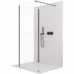 CERANO Sprchová zástěna Walk-in Onyx Corner Cube L/P - 8 mm - hranatá vzpěra - černá matná, transparentní sklo - 150x90x200 cm
