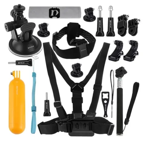 Puluz PKT18 / Sada příslušenství pro akční kamery / 20 dílů / GoPro, DJI Osmo Action, Insta360 (PKT18)
