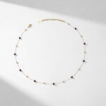 Ocelový náhrdelník Hera - 4 mm granát, Červená 41 cm + 5 cm (prodloužení)
