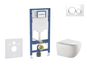 GEBERIT - Duofix Set předstěnové instalace, klozetu Gaia a sedátka softclose, tlačítko Sigma20, bílá/chrom SANI11CA3122B