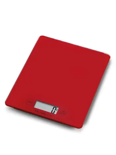 Weis Kuchyňská váha červená / Kuchyňská váha / do 5 kg / LCD displej / funkce Tara (10516)