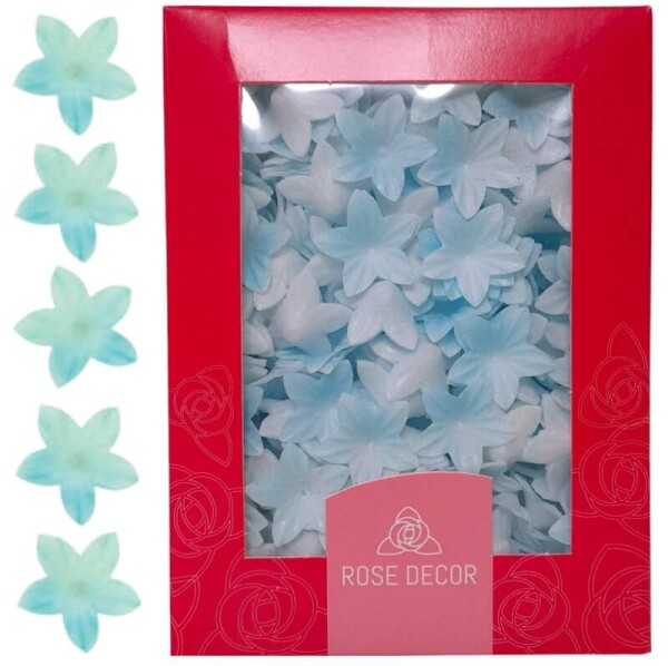 Dekorace oplatková - Květ mini 2 cm modrý, 400 ks