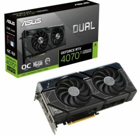 ASUS GeForce RTX 4070 Ti SUPER DUAL OC Edition 16GB / 1980-2475MHz / 16GB GDDR6x / 256-bit / 1x HDMI + 3x DP / (16) (90YV0KF3-M0NA00)