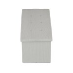 Taburet s úložným prostorem, krémová manšestrová látka