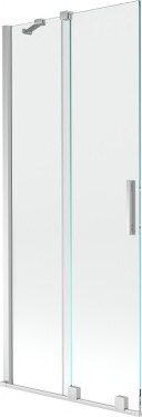 MEXEN/S - Velar Dvoukřídlá posuvná vanová zástěna 85 x 150 cm, transparent, chrom 896-085-000-01-01