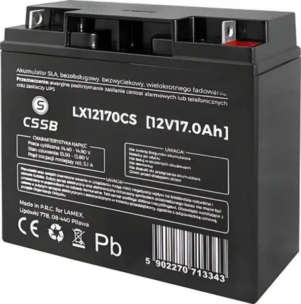 CSSB / Baterie / Gelová / 12V/17Ah / do UPS (LX12170CS)