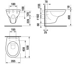 JIKA - Dino Závěsné WC se sedátkem SoftClose, Rimless, Dual Flush, bílá H8603770000001