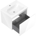 MEXEN/S - Orio koupelnová skříňka 60 cm s umyvadlem Vela, 1 šuplík, bílá lesk 91A10-06047-1-BF00-W23M00