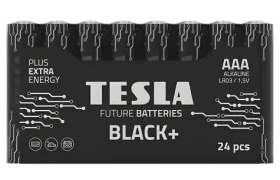 TESLA BLACK+ AAA 24 ks / Alkalická baterie / LR03 / mikrotužková / fólie (14032410)