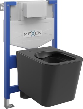 MEXEN/S - WC předstěnová instalační sada Felix XS-F s mísou WC Teo, černá mat 6803385XX85