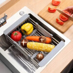 VELAZO - Teleskopický koš na kuchyňský dřez ve stříbrné barvě VELAZBAS