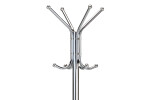 Věšák stojanový, výška 182 cm, kovová konstrukce, lesklý chrom, nosnost 10 kg