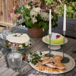 Strömshaga Kovový svícen Estelle Green Low, zelená barva, šedá barva, kov