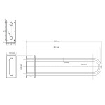 SAPHO - HANDICAP opěrné pevné madlo tvar U 813, černá mat XH540B
