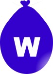 Balónek písmeno W modré balonky.cz Balónek písmeno W modré balonky.cz