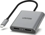 Unitek Adaptér USB-C na 2x DisplayPort 1.4 / Adaptér / 8K 60Hz / MST (V1404A)