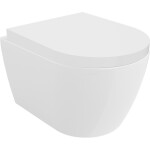 MEXEN/S - Carmen Závěsná WC mísa Rimless Tornado včetně sedátka s slow, duroplast, bílá lesk 30880200T