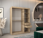 Šatní skříň Abi V4 Barva korpusu: Černá, Rozměry: 150 cm, Dveře: Černá
