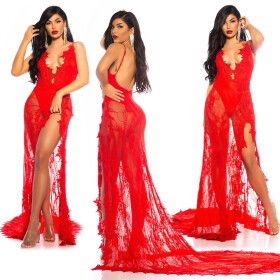 Soo Seductive! open back lace Red Carpet Dress barva Red velikost Einheitsgroesse