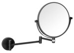 SAPHO - X-ROUND BLACK kosmetické zrcátko závěsné, Ø 200, oboustranné, černá mat XR006B