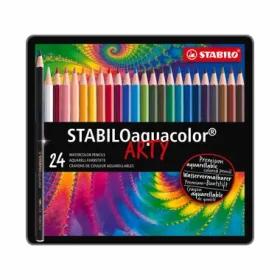 STABILO® aquacolor - 24 ks sada v plechu - 24 různých barev (1624-5)