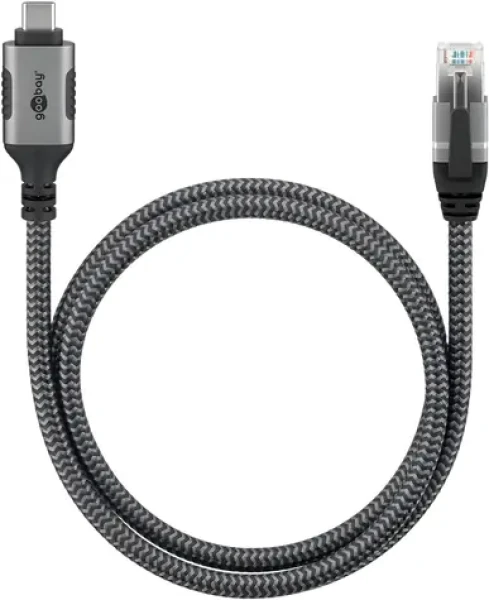 Goobay 70696 / Adaptérový kabel / USB-C 3.2 Gen2 na RJ45 / Cat.6 / 1 Gbit/s / 1 m (70696)