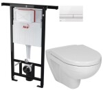 ALCADRAIN Jádromodul - předstěnový instalační systém s bílým tlačítkem M1710 + WC JIKA LYRA PLUS + SEDÁTKO DURAPLAST AM102/1120 M1710 LY6