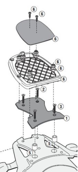 Sr3105M special rack Suzuki DL 1000 V-Strom (14-16) včetně plotny pro Monolock