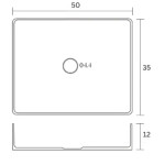 VELAZO - Umyvadlo na desku 50 x 35 cm s Click-Clack zátkou, ocel, PVD černé VELAZ5035B