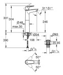 GROHE - Start Edge Umyvadlová baterie s výpustí Push-Open, chrom 23777001