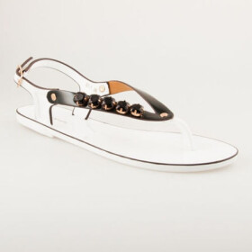 Fantastické bílo-černé gumové sandály 36
