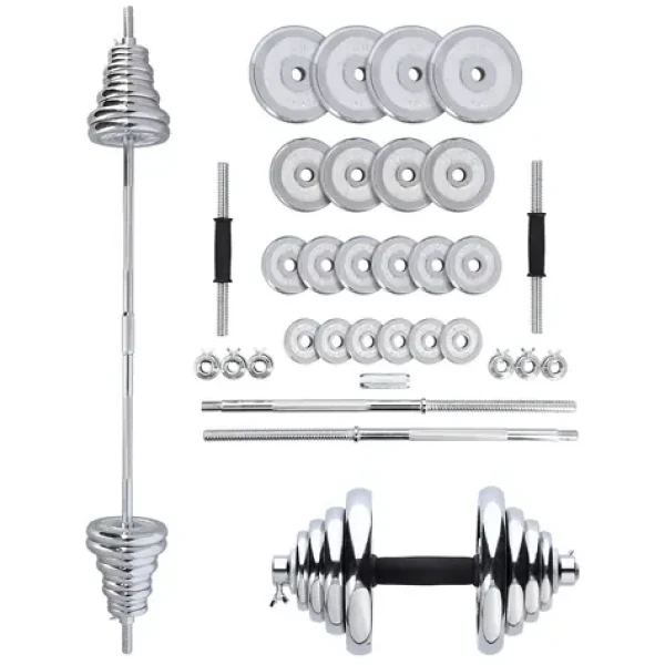 HMS STC50 Činkový set v kufru 2x25 kg chrom (5907695540291)
