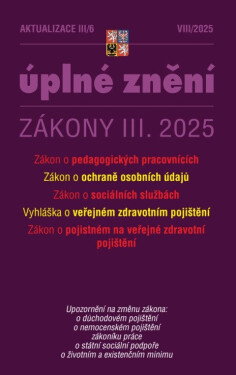Aktualizace III/6 2025 Zákon o pedagogických pracovnících