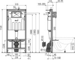 ALCA Sádromodul - předstěnový instalační systém s bílým tlačítkem M1710 + WC REA CARLO MINI RIMLESS ČIERNY MAT + SEDADLO AM101/1120 M1710 MM1