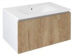 SAPHO - LOREA umyvadlová skříňka 80x44x51,2cm, 1x zásuvka, dub alabama/bílá mat LE080-2231