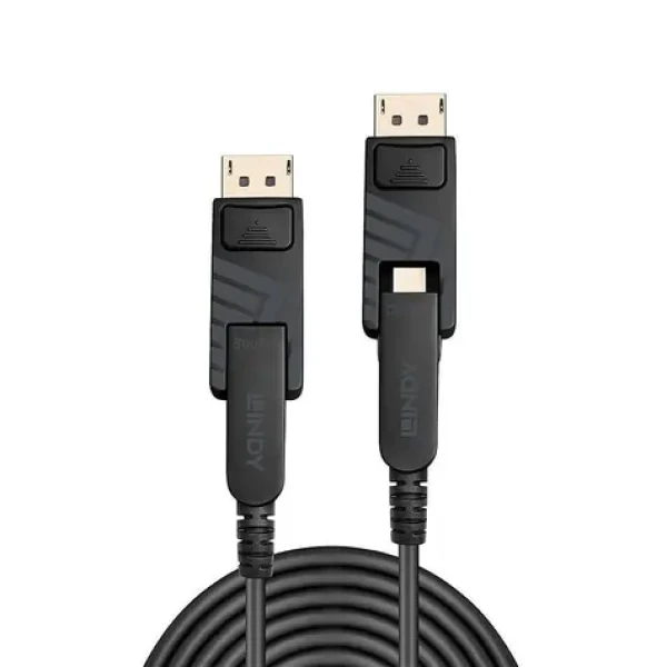 Lindy Fibre Optic Hybrid Mini DisplayPort 1.4 černá / DisplayPort kabel / 70 m / 8K 60Hz / 32,4 Gbit/s (38485)
