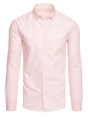Pánská jednobarevná světle růžová košile Dstreet