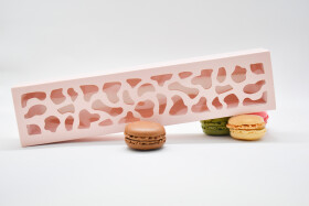 Cake star Krabička na makronky růžová se vzorovým okénkem 25,8x6x4cm (na 10 kusů)