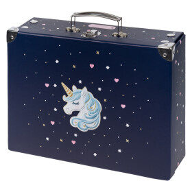 Skládací školní kufřík Unicorn Gold s kováním