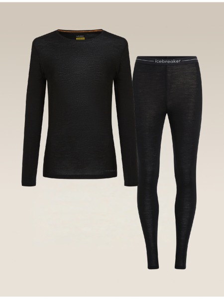 Dámské merino set triko + spodky ICEBREAKER Wmns 175 Everyday LS Crewe and Leggings Set, Black velikost: L