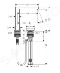 HANSGROHE - Tecturis E Umyvadlová baterie s výpustí, 2-otvorová instalace, CoolStart, EcoSmart+, kartáčovaný bronz 73053140