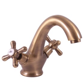 RAV Slezák - MORAVA RETRO - Umyvadlová baterie bez výpusti, Stará mosaz (Bronz), 1/2" MK128.5SM